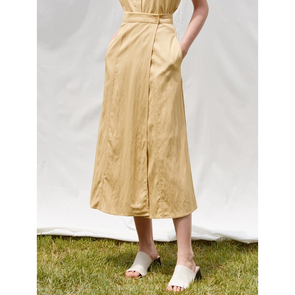 アムールモイエボタンラップスカートマスタード amr1623