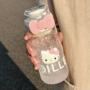 シンプルなコップ 女の子 大容量 キティ 夏の高温に強いプラスチックカップ学生用水筒