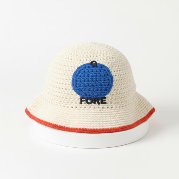 GFORE製作 CIRCLE CROCHET BUCKET HAT G4AF23H139-SNO サークル G クロシェ バケット ハット 828702