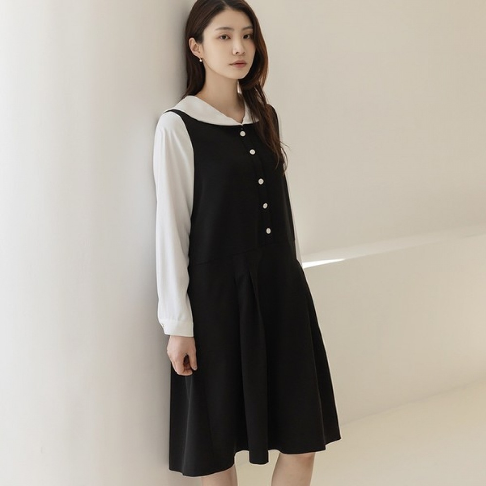 (Elysia) ダイアナレイヤードカラーリンクルワンピース