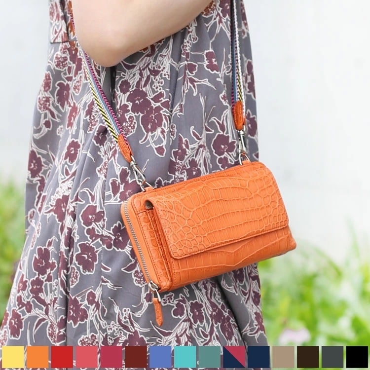 クロコダイルウォレットバッグお財布ポシェット2way