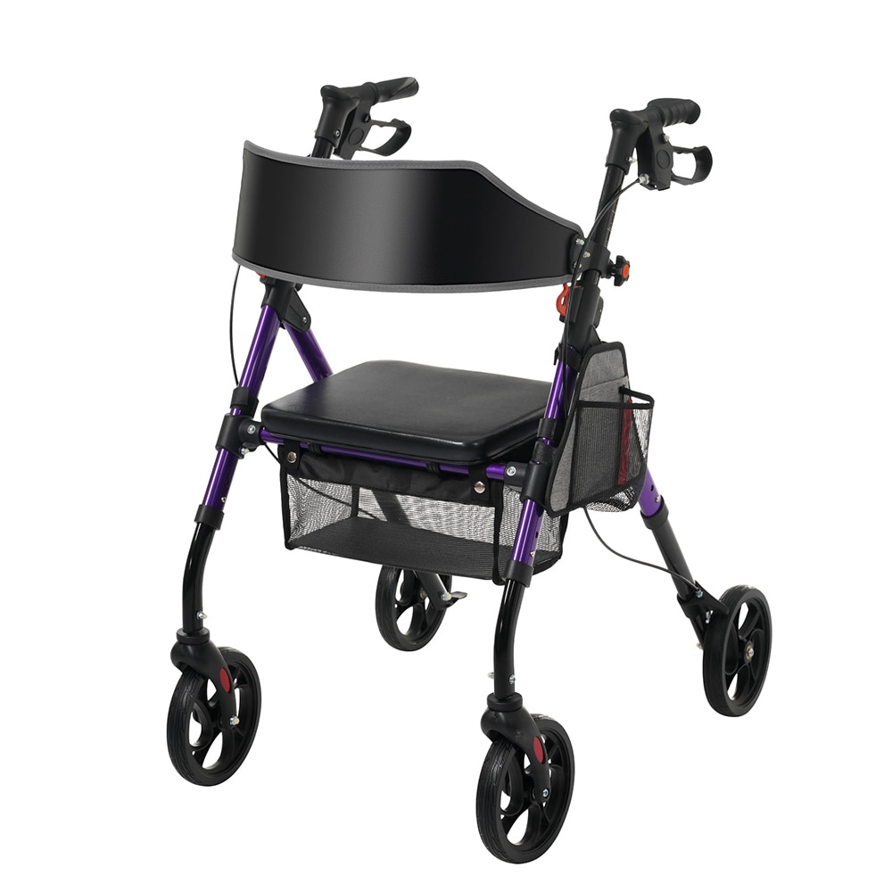 歩行器 歩行車 シルバーカー 室外用 6段階高さ調整 折りたたみ可能 座面付き 四輪 キャスター付き おしゃれ 座れる 散歩 シニア 歩行補助 買い物 ショッピングカー 大容量 老人車 手押し車 介護