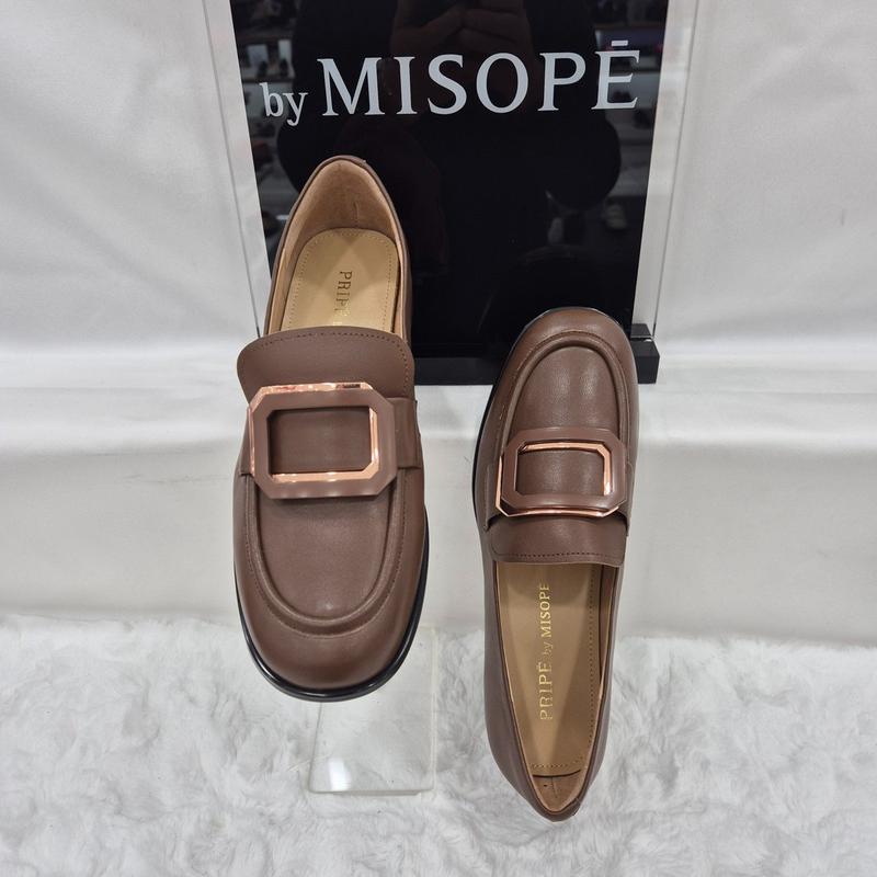 By 女性 ゴールド装飾 クラシック ローファー 112HT339DG012 DBROWN 4 JJ