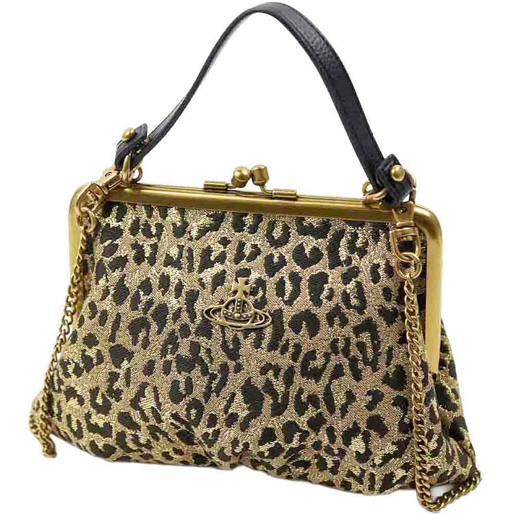 ヴィヴィアンウエストウッド ショルダーバッグ がま口 レディース ブラウン レオパード Vivienne Westwood 52020003U-W00N3-D201