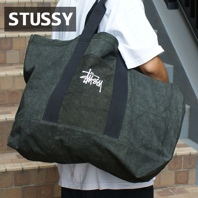 ステューシー STUSSY CANVAS EXTRA LARGE TOTE BAG BLACK 277-003070-011
