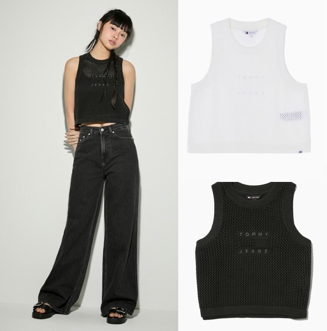 Womens Flag Crop Tank Top (T32E1KTO35TWT1)