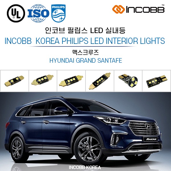 INCOBB KOREA 6500K Crystal White Super Bright GRAND SANTAFE Bulbs car interior lights