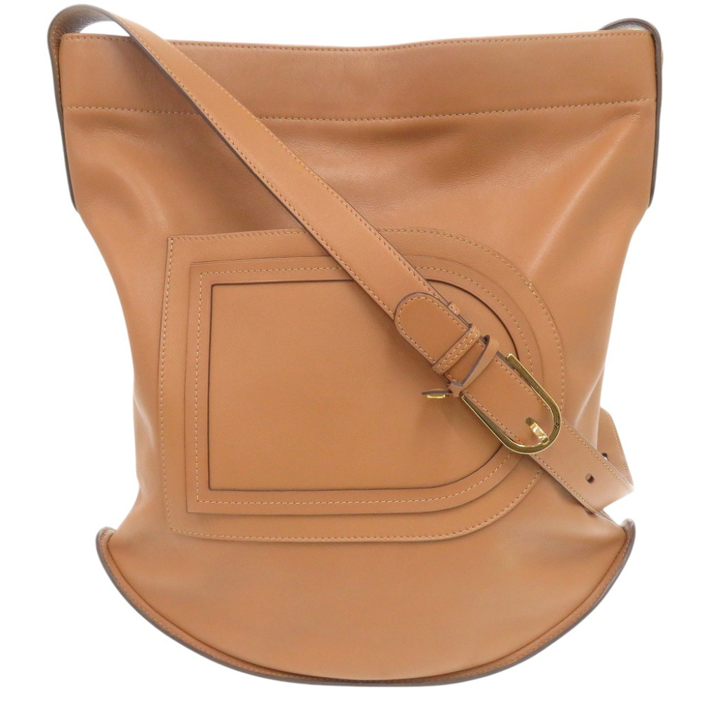 美品 パン サーピケ ショルダーバッグ レザー ベジタルアイボリー 1319【中古】 レディース