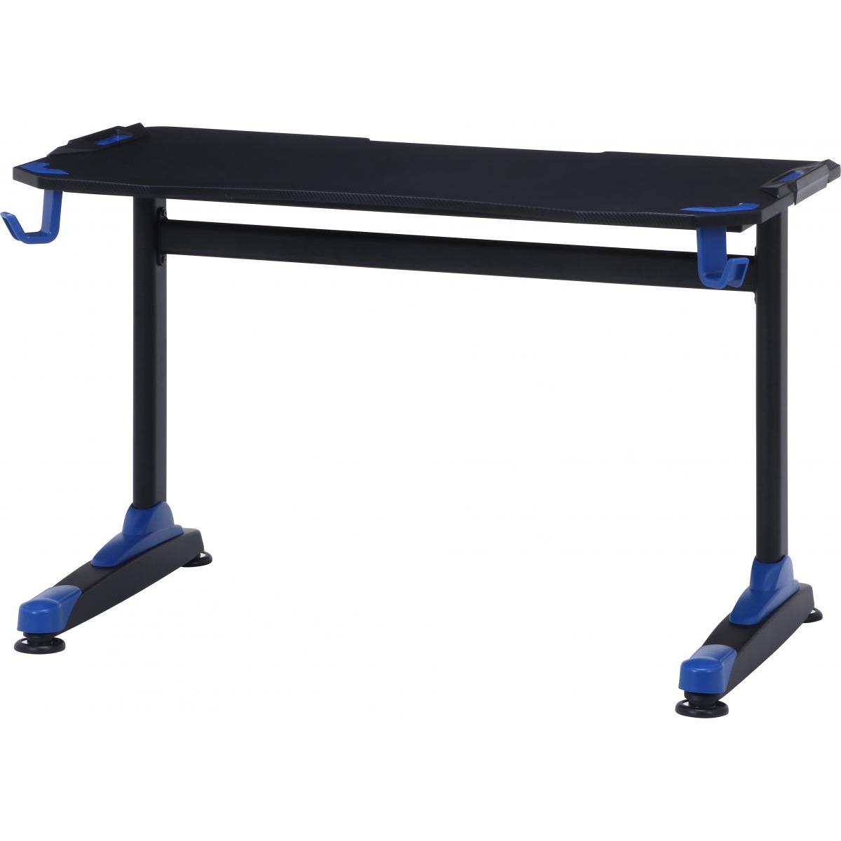 【I】不二貿易 GAMING DESK XeNO(ゼノ)イージー01 ブルー AA-1802　ヘッドホンフック ゲーミングデスク【北海道・沖縄・離島不可】【代引き不可】cm