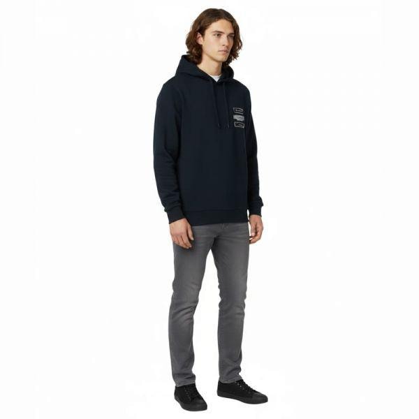 SNOWPEAK APPAREL フロッキングロゴ グラフィック フード付きTシャツ S25FMFHD62 ダークネイビー