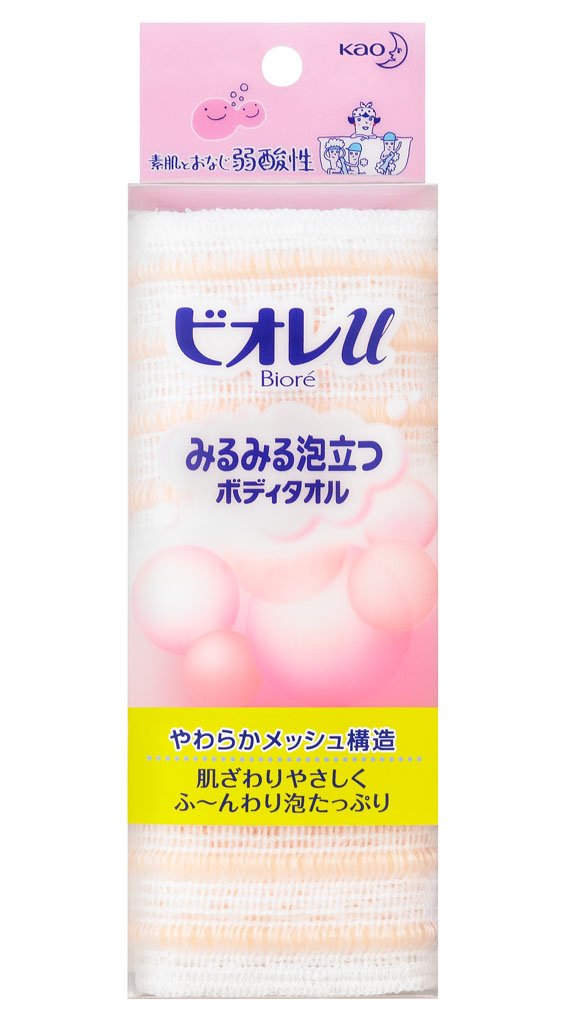 ビオレu みるみる泡立つボディタオル ピンク 1枚