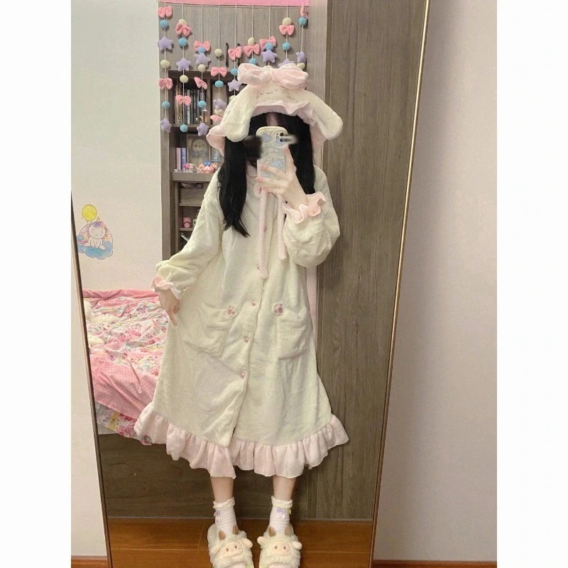 【大人気 急速出荷】 パジャマ 厚手 着ぐるみパジャマ 冬の かわいい ウェア レディース コーリース 寝スカートの部屋着 4,884円