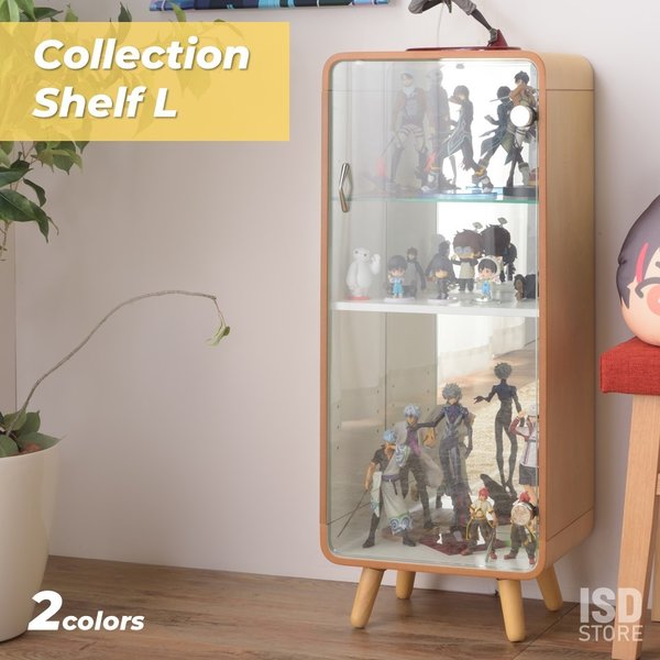 コレクションシェルフ L ディスプレイ 収納 フィギュア コレクション ガラス 鏡 ケース