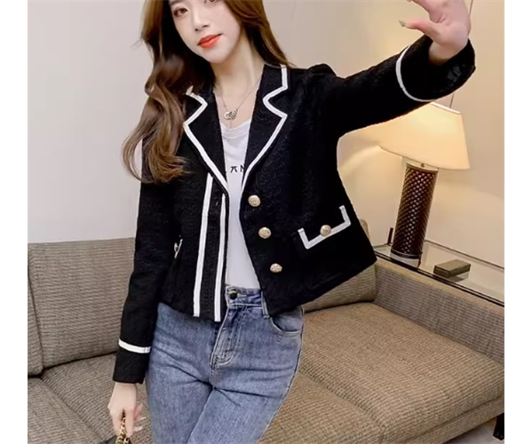 レディース ジャケット アウター 上着 ショート クロップド丈 長袖 襟付き スーツカラー 異国風 ボタン かわいい 大人可愛い きれいめ カジュアル 上品 おしゃれ かっこいい レトロ こなれ感