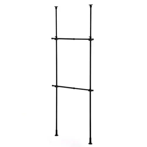 平安伸銅 突ぱり強力2段ハンガー マットブラック ブラック TNP-3B