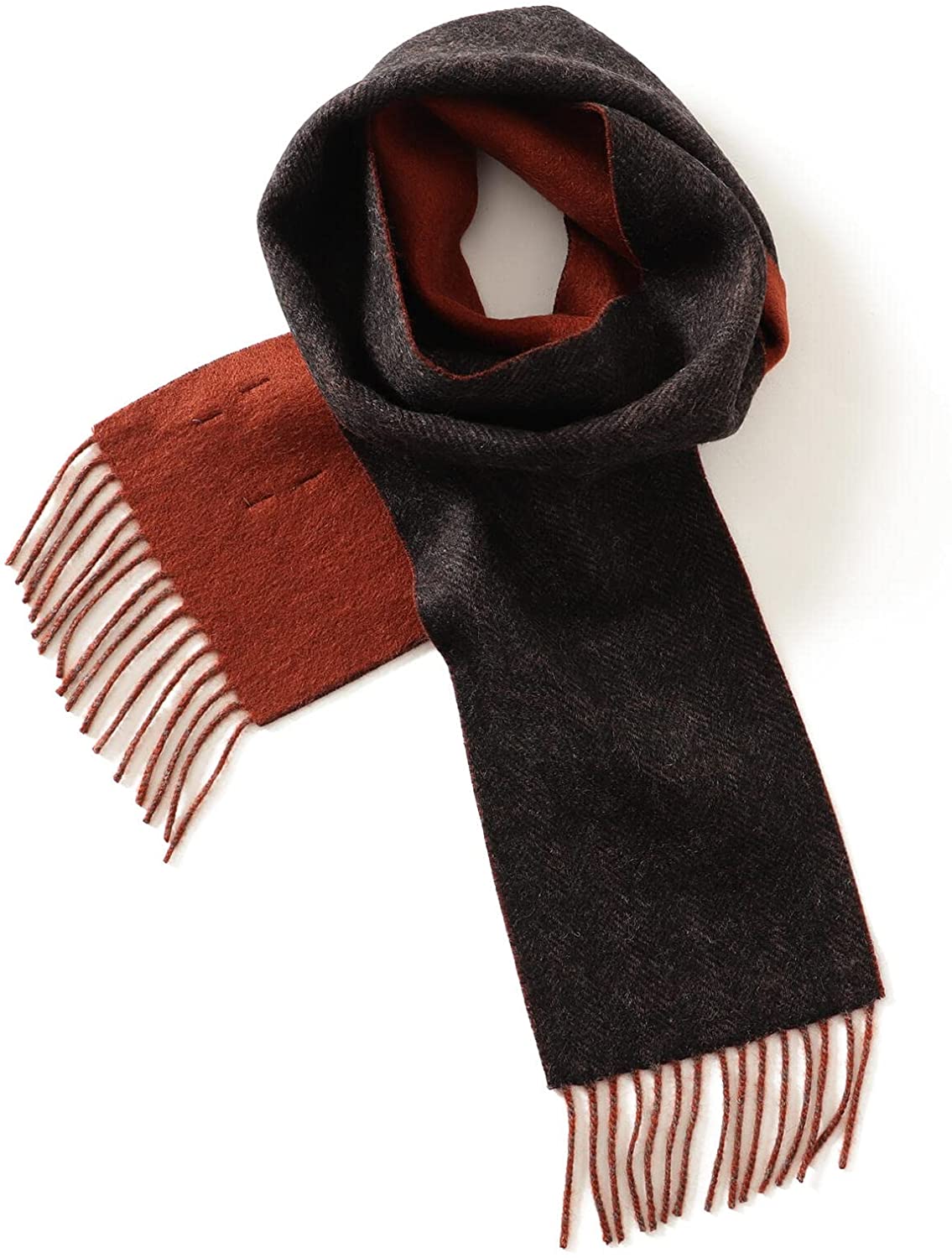 【本日限定価格】 ビームスライツ - BROWN メンズ マフラー ナロー ヘリンボーン ウール シ 4,752円