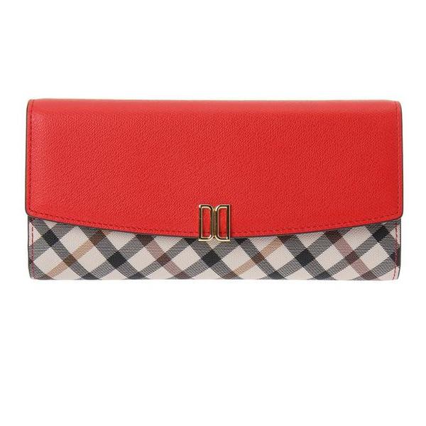 [ハンドバッグ] DCWA7E401R2 レッドチェック配色3段長財布