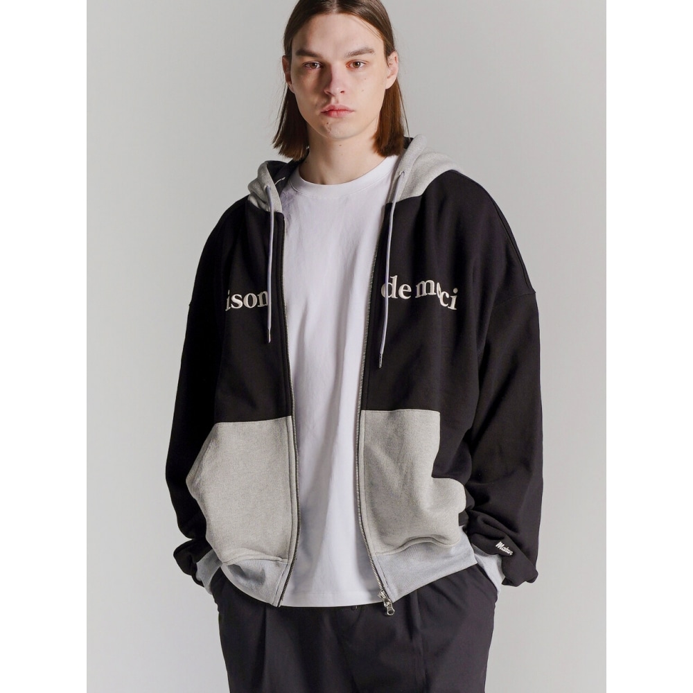 FABULOUS ARCHIVE UNISEX ツーウェイツートンドロップフィットフード集業ブラック（FCD1ZP101M）