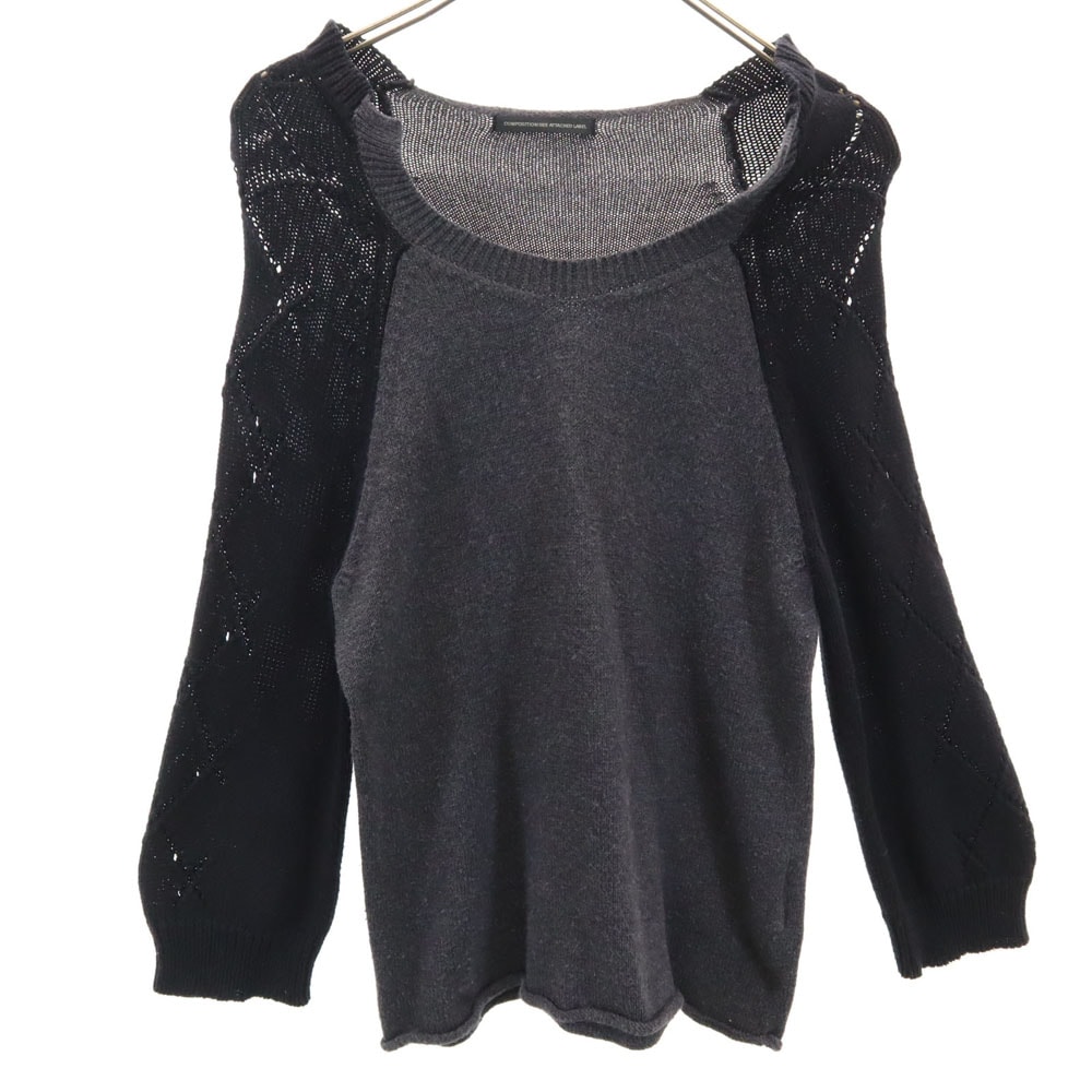 ワイズ 日本製 7分袖 セーター 2 チャコールグレー Ys COMPOSITION SEE ATTACHED LABEL ニット レディース