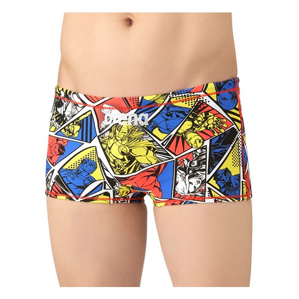 アリーナ 水泳 メンズ トレーニングスパッツ(ショートレッグ) レッド×イエロー L AS5FWM51M RDYL
