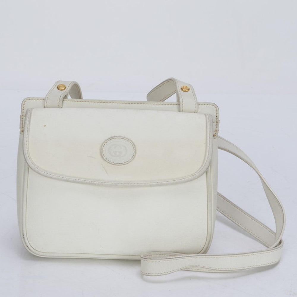 美品 マイクロGG クロスボディ 115 0114 レザー×コーティングキャンバス ショルダーバッグ 斜め掛け ハンド トート レディース RRE CD7-6 中古