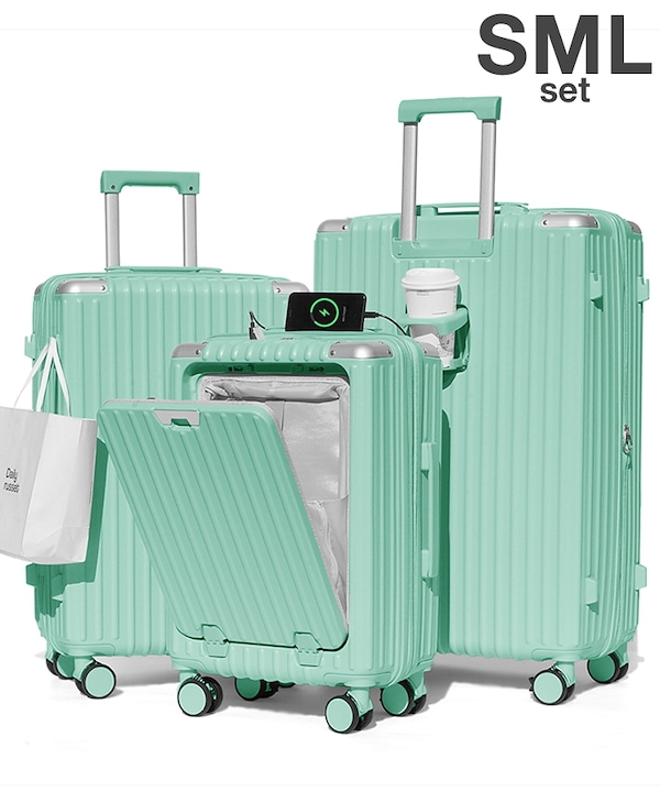 kevala　3個セット SML　スーツケース スクエア ラージ キャリーバッグ Qoo10 kevala 3個セット SML スーツケース スクエ