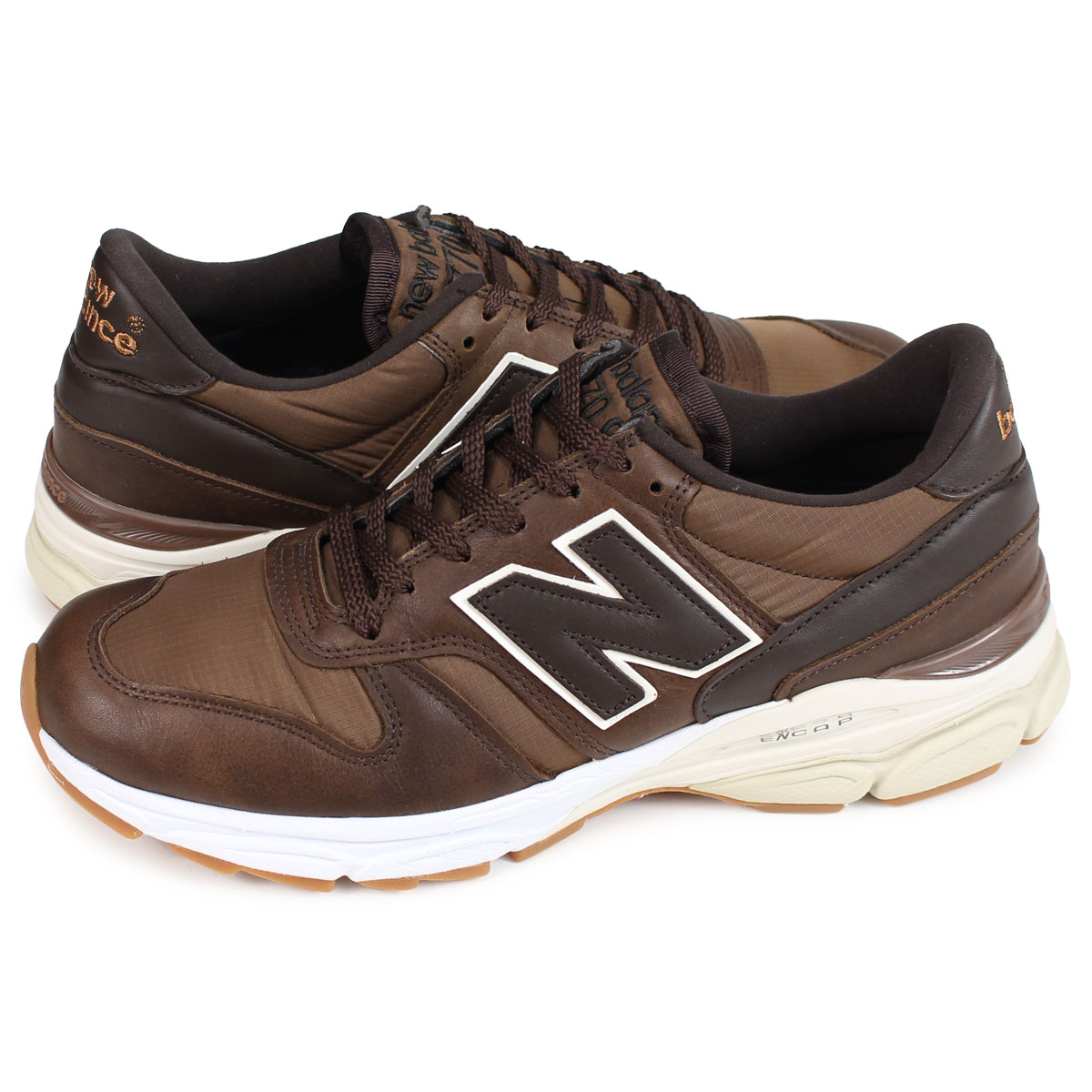 M7709 スニーカー メンズ Dワイズ MADE IN UK ブラウン M7709LP