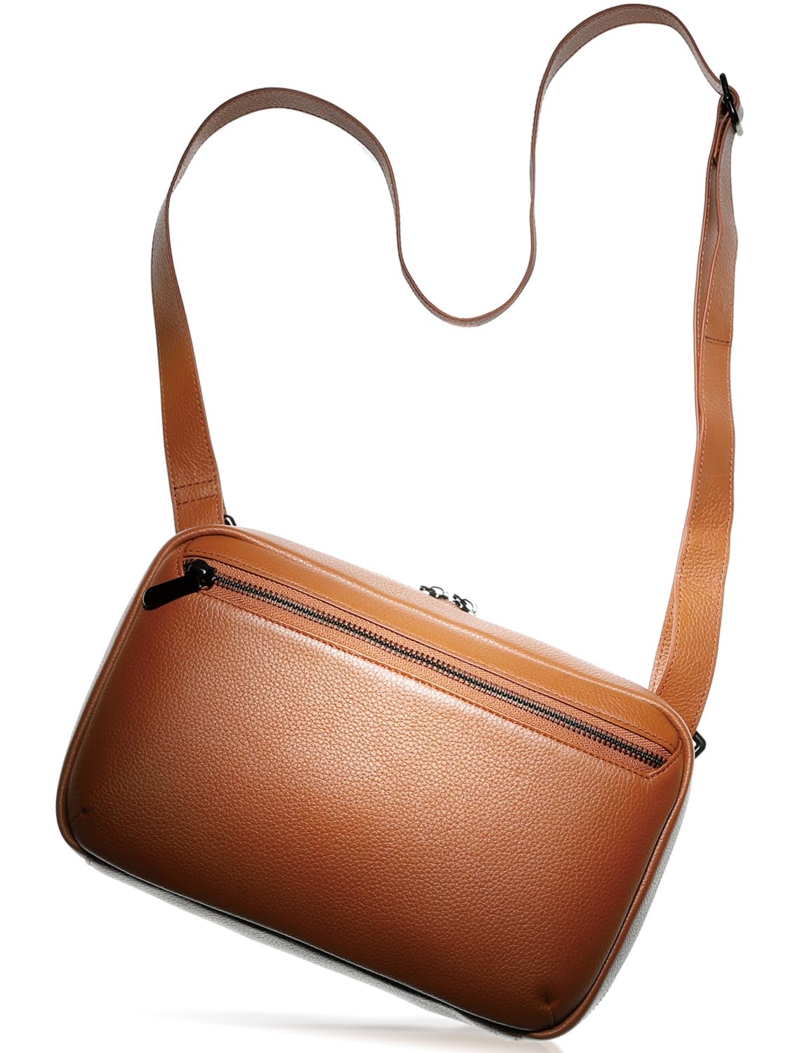 [BLUE SINCERE] ショルダーバッグ メンズ 本革 ガバッと開く 大容量 斜めがけ ワンショルダー サコッシュ レザー カバン 鞄 / SHB12 (レトロキャメル)