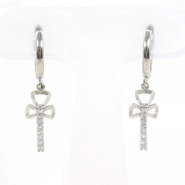 K14 14金 WG ホワイトゴールド ピアス ジルコニア 総重量約1.4g ジュエリー 中古