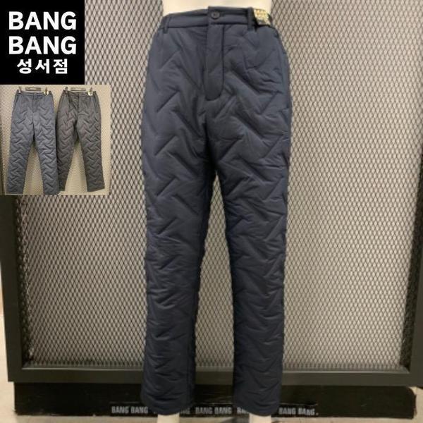 HC04 冬の男性用ウエストバンド ポケットジッパー パディング綿パンツ 真冬のキルティング 暖かい (S43287689)