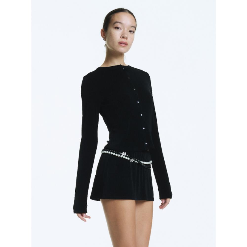 GLOWNY G BOX CARDIGAN SET BLACK GC24WTSET001BK