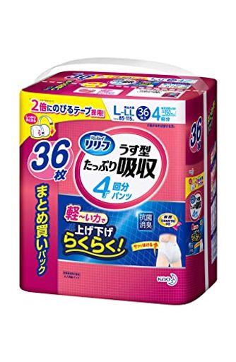 パンツ うす型 たっぷり吸収 4回分 L~LL36枚 4,740円