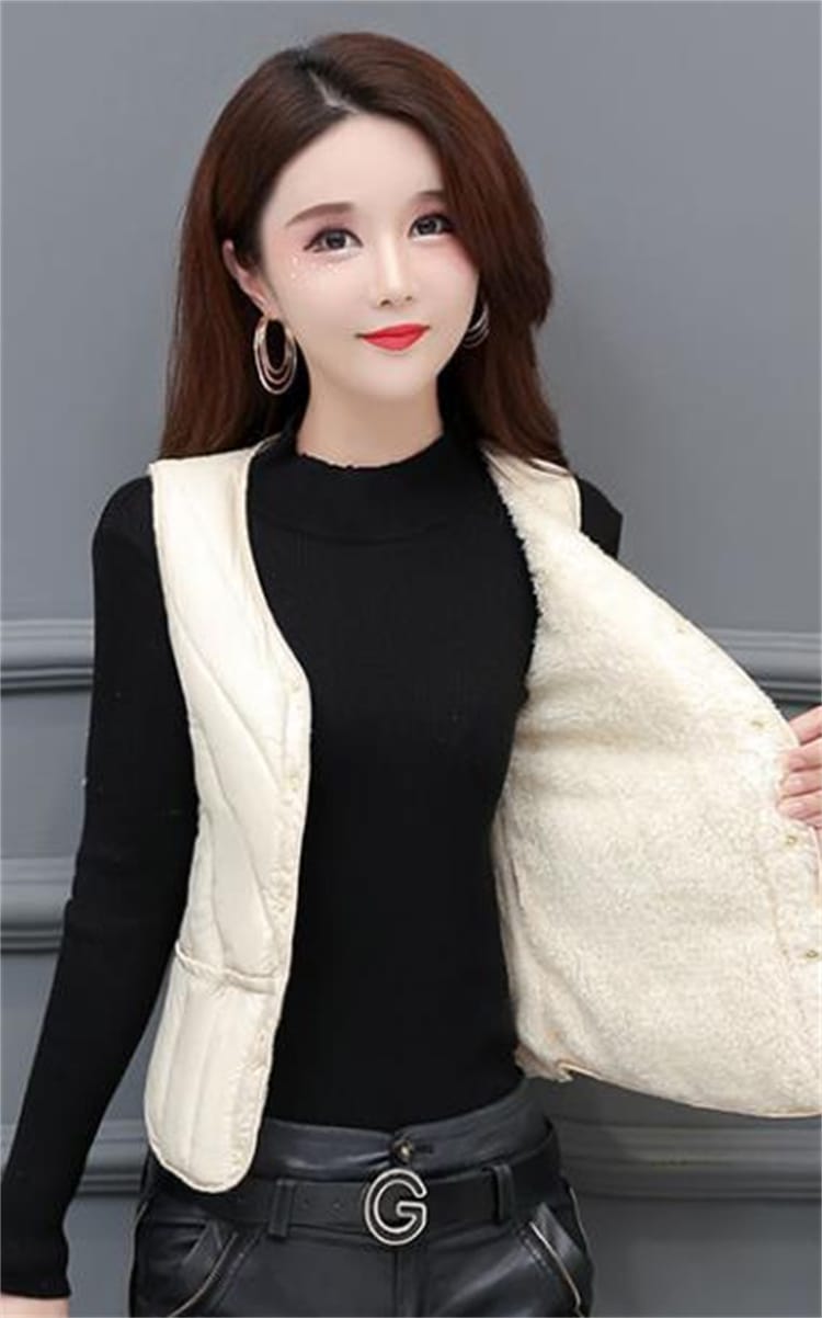 早い者勝ち ベスト ショート Vネック タンクトップ ダウンコットン スリムフィット フィット ライト ウォーム