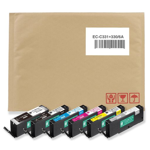 エコリカ キヤノン BCI-330/BCI-331 BCI-331+330/6MP対応リサイクルインク 6色パック EC-C331+330/6A 残量表示対応 【エコリカ封筒パッケージ】