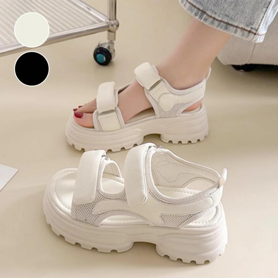 【超お得1つ買うと10個もらえる】厚底サンダル スポーツサンダル 美脚 夏