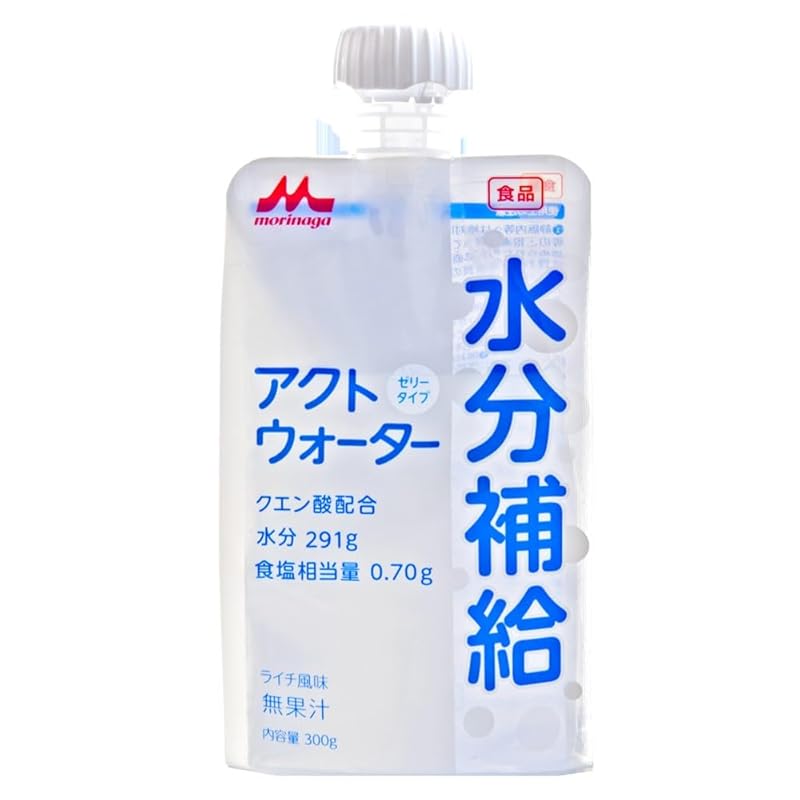 水分補給ゼリー アクトウォーター ライチ風味 300g×24袋 クエン酸 電解質バランス・吸収に配慮 森永乳業 防災 水【ケース販売】