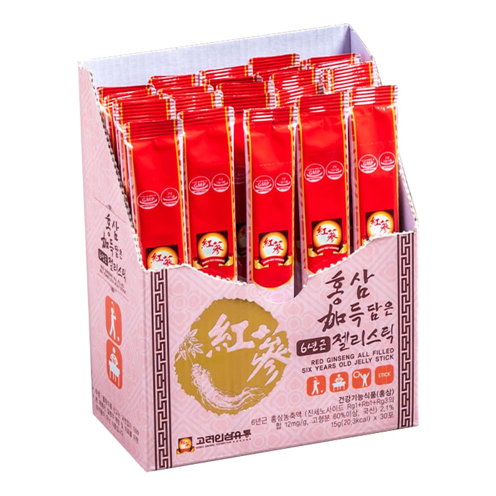 高麗人参流通紅参いっぱいの6年根ゼリスティック（15g30個）