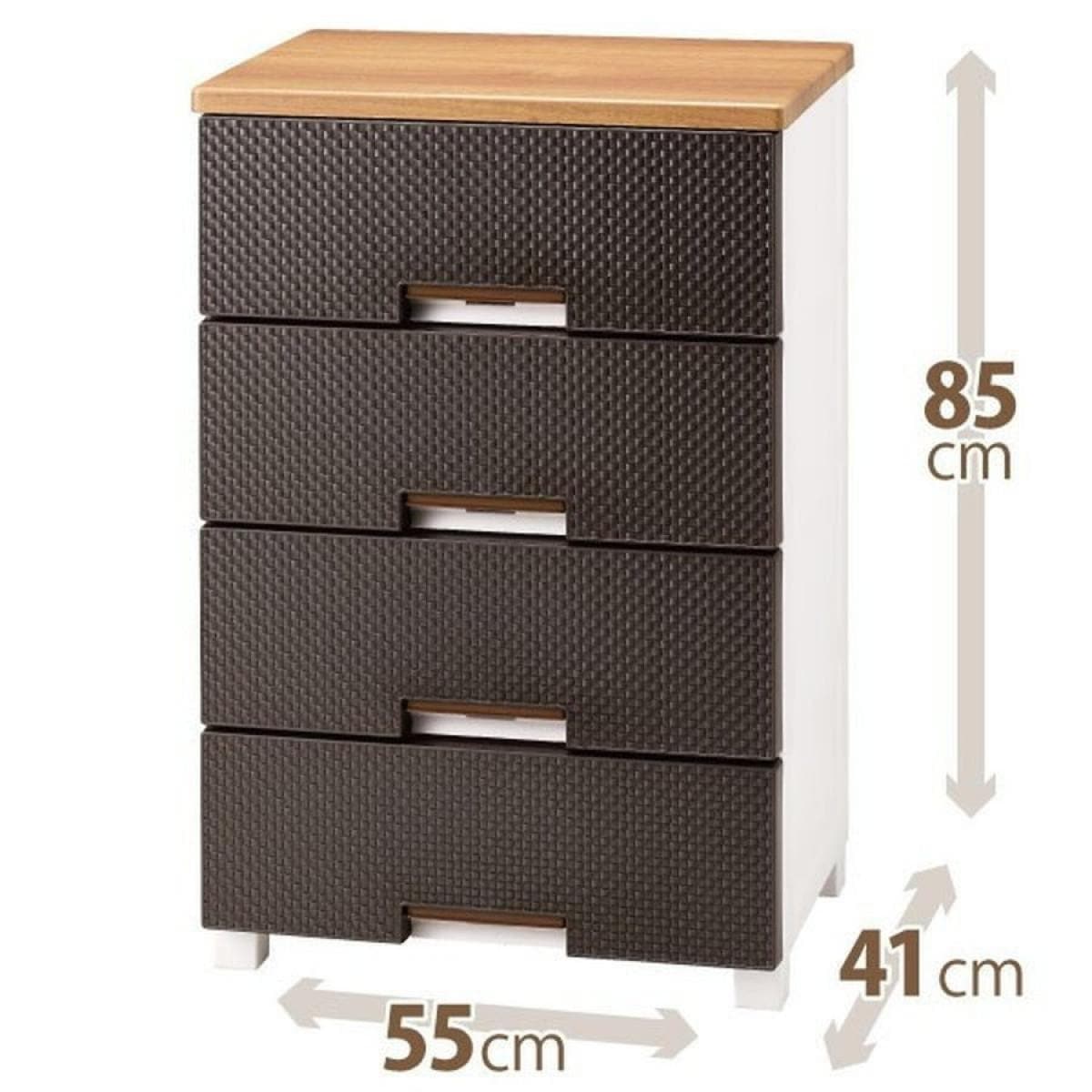 天馬フィッツプラスメッシュ FM5504 ブラウン 衣装ケース 収納ケース チェスト 幅55×奥行41×高さ85cm