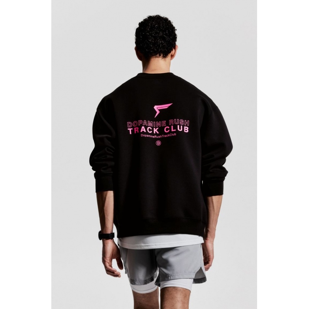 H&M スポーツトップ ドライムーブ ルーズフィット ブラック/Dopamine Rush