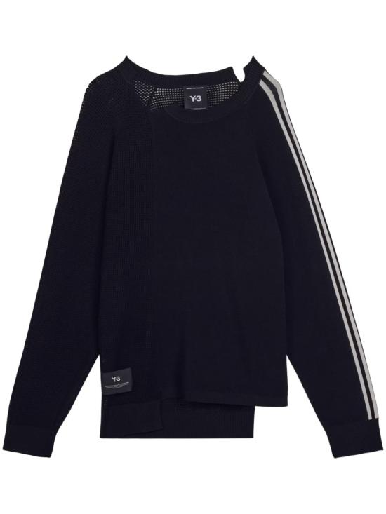 Y-3 Men Sweatshirts KR2395BLACK WHITE Black