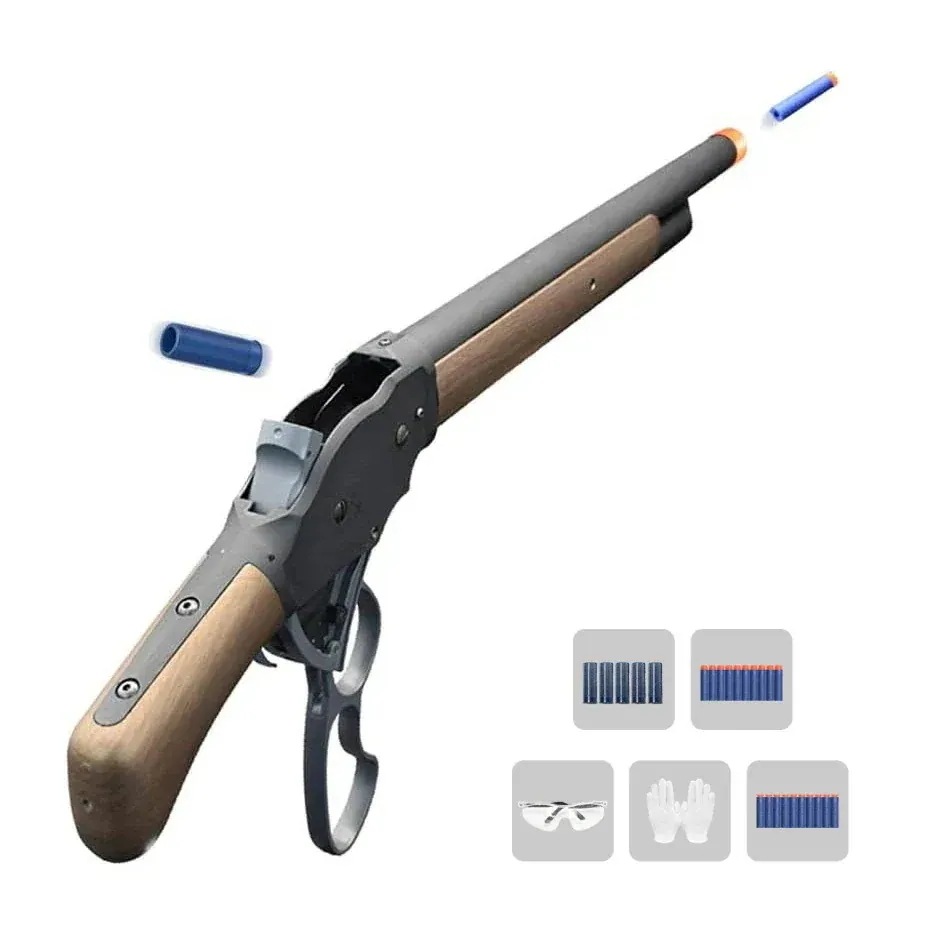 M1887 ショットガン風 おもちゃ 銃 散弾銃 ショットガンエアガン ウィンチェスター 排莢式発射 Winchester ライブカート式 レバーアクション 連発式ウィンチェスター スポンジ弾