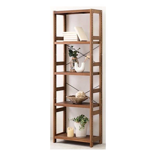 ラック ライトブラウン 5段収納 幅60×奥行30×高さ180cm MCC-6036LBR