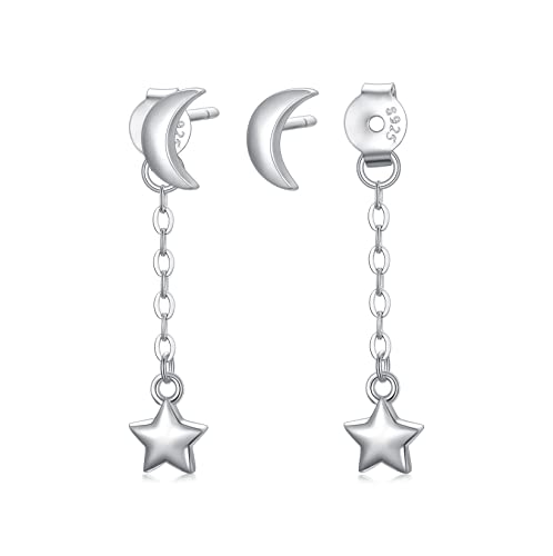【超特価SALE開催！】 Earrings Star and 並行輸入品Moon Sterling Dangle Silver ピアス