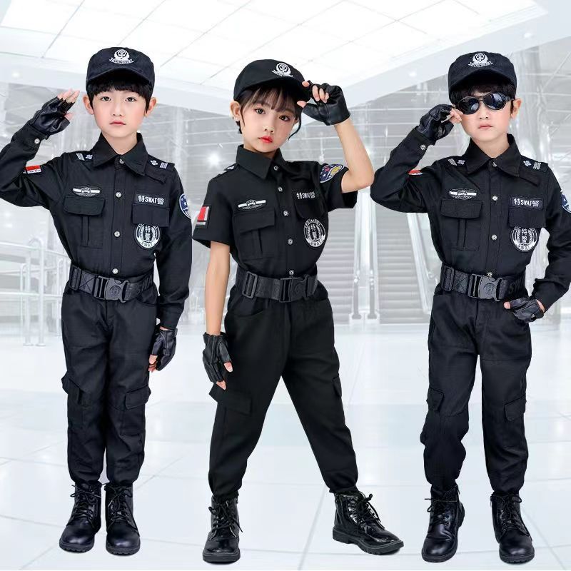 子供用警察官コスム警察少年軍服夏スーツコスプレ衣装