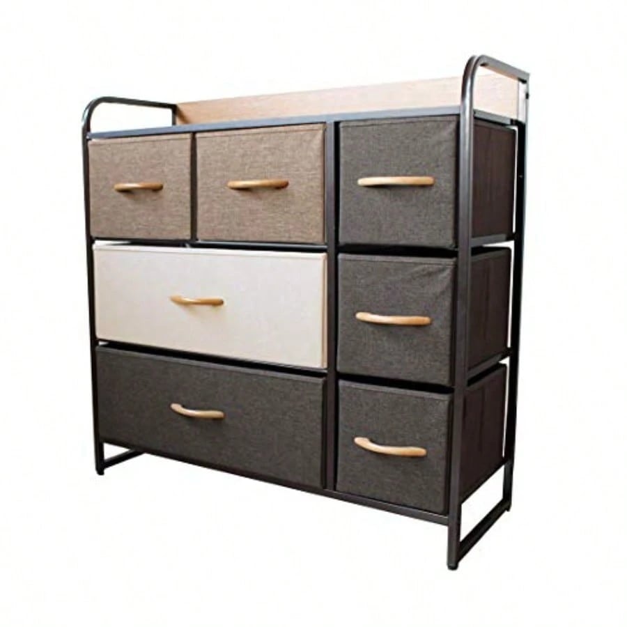 ３段ワイドチェスト幅80×奥行29×高さ79cm 収納 ボックス タンス アイアン ウッドトップ リネン シンプル 北欧 5,093円