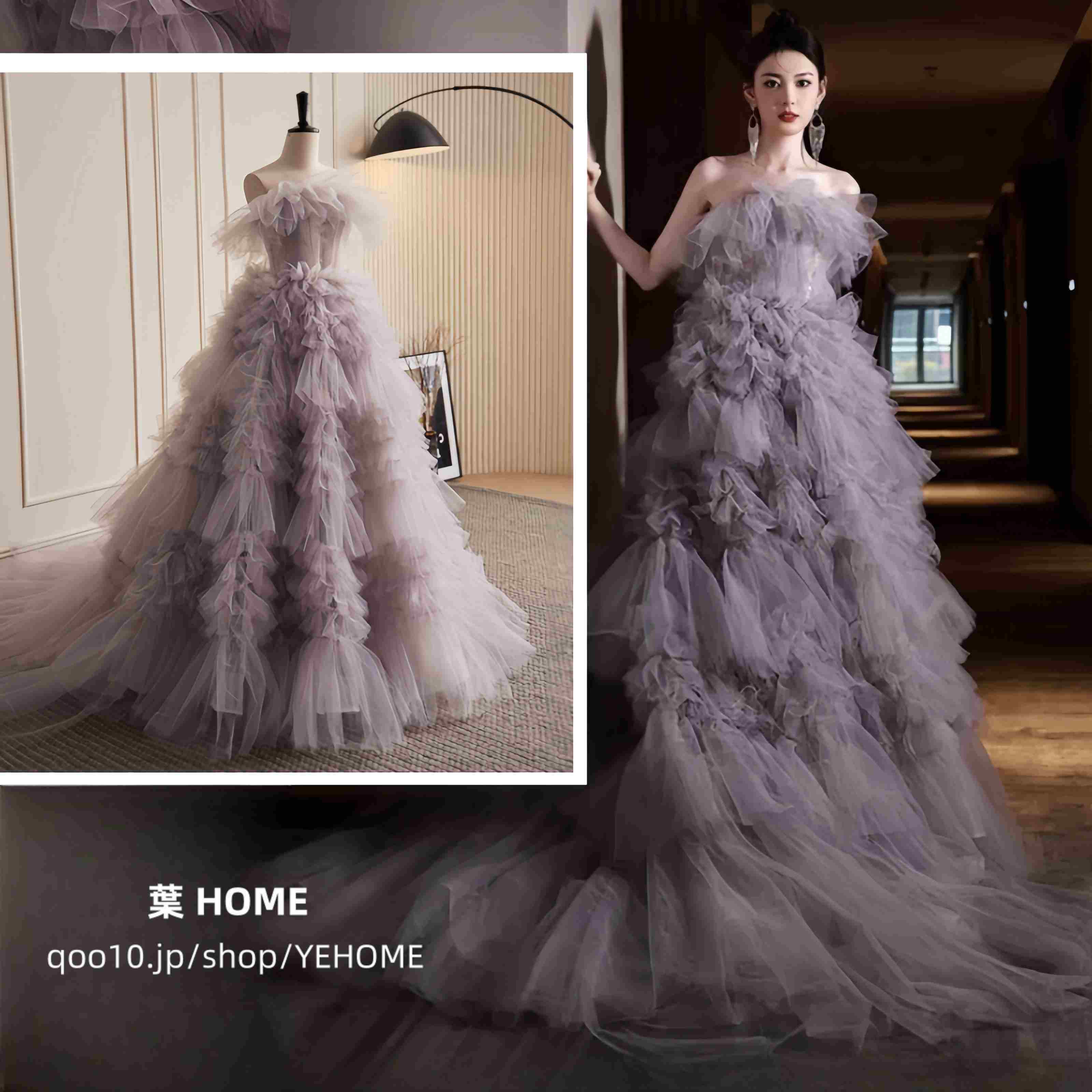 レース ウエディング カラー パーティートレーンケーキの 豪華二次会 演奏会 発表会 結婚式 撮影 感恩会 演出服 森系