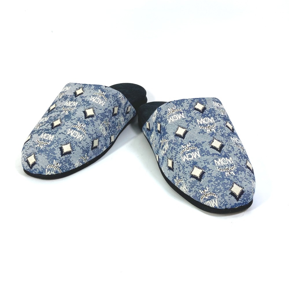 スリッパ ロゴ ルームシューズ 室内用 キャンバス ブルー