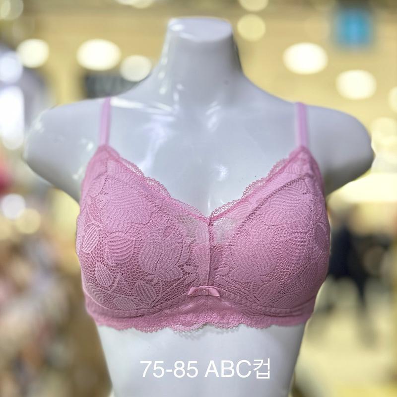 ノーワイヤー輸入ジャガードレースブラABCカップ PK_DG