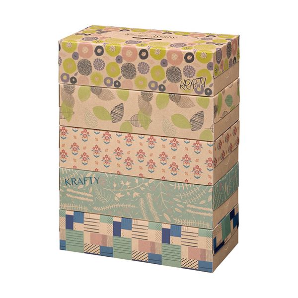 (まとめ）カミ商事 エルモアティシューKazaruKrafty ニックナック 180組/箱 1パック（5箱）(×10セット)