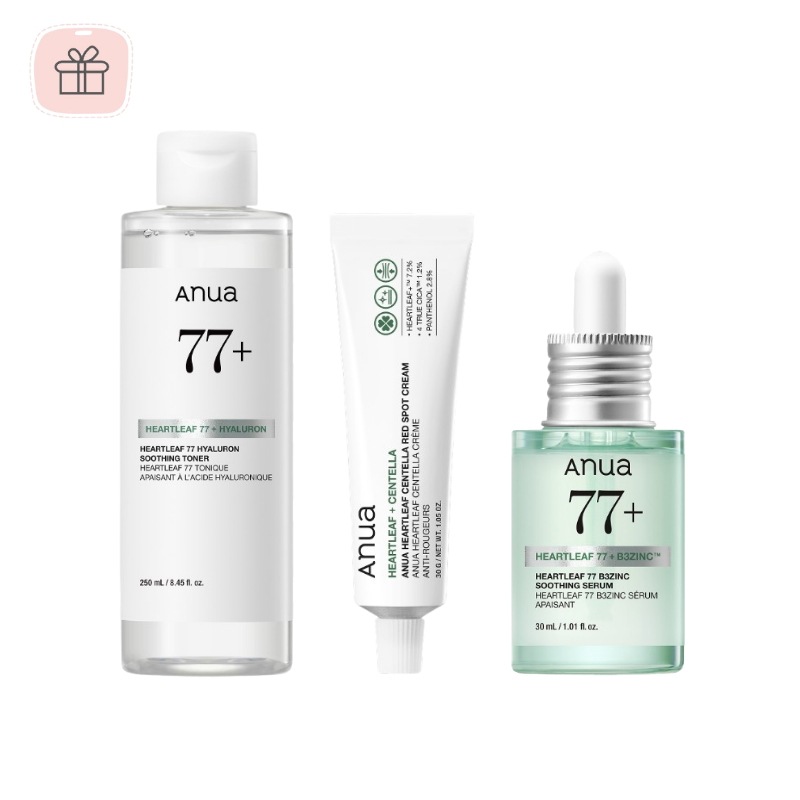 【集中鎮静ケア】ドクダミ77 ヒアルロン酸 水分鎮静トナー 250ml + ドクダミ77 B3ジンク トラブルセラム 30ml + ドクダミ センテラ レッドスポットクリーム 30g